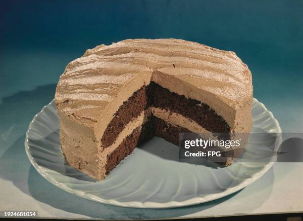 Three quarters of a chocolate layer cake, US, 1997.