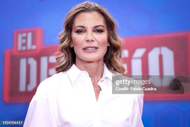 Mar Flores attends the "El Desafío" TV show presentation at Atresmedia Studios on January 11, 2024 in Madrid, Spain.