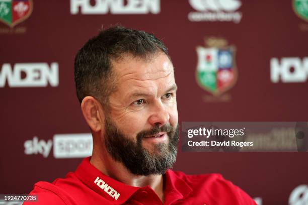 Andy Farrell, Head Coach of British & Irish Lions looks on during the British & Irish Lions Head Coach Announcement for the 2025 Tour to Australia at...