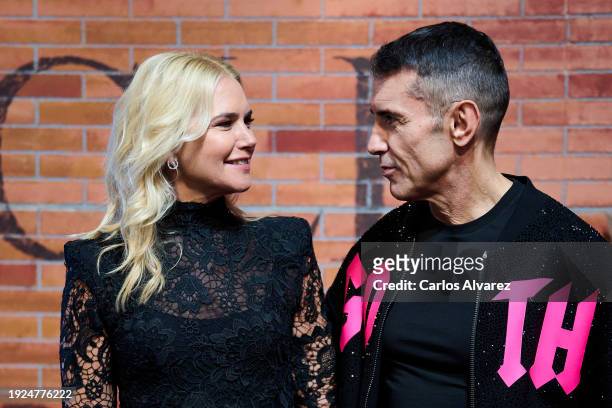 Jesús Vázquez and Valeria Mazza attend the 'Bailando Con las Estrellas' tv show photocall at the Mediaset studios on January 11, 2024 in Madrid,...