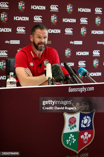 Andy Farrell, Head Coach of British & Irish Lions looks on during the British & Irish Lions Head Coach Announcement for the 2025 Tour to Australia at...