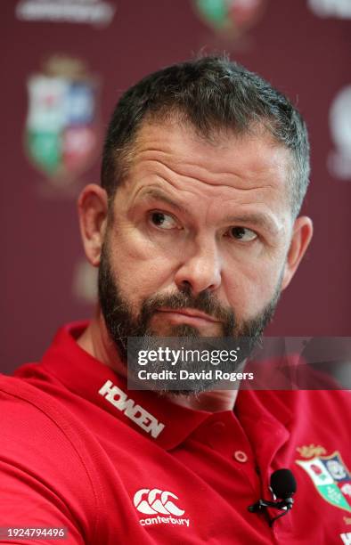 Andy Farrell, Head Coach of British & Irish Lions looks on during the British & Irish Lions Head Coach Announcement for the 2025 Tour to Australia at...