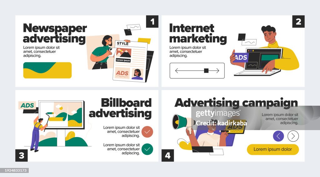 Advertising High Resolution Advertising Concept Illustration Advertising Campaigns Flat Vector ...