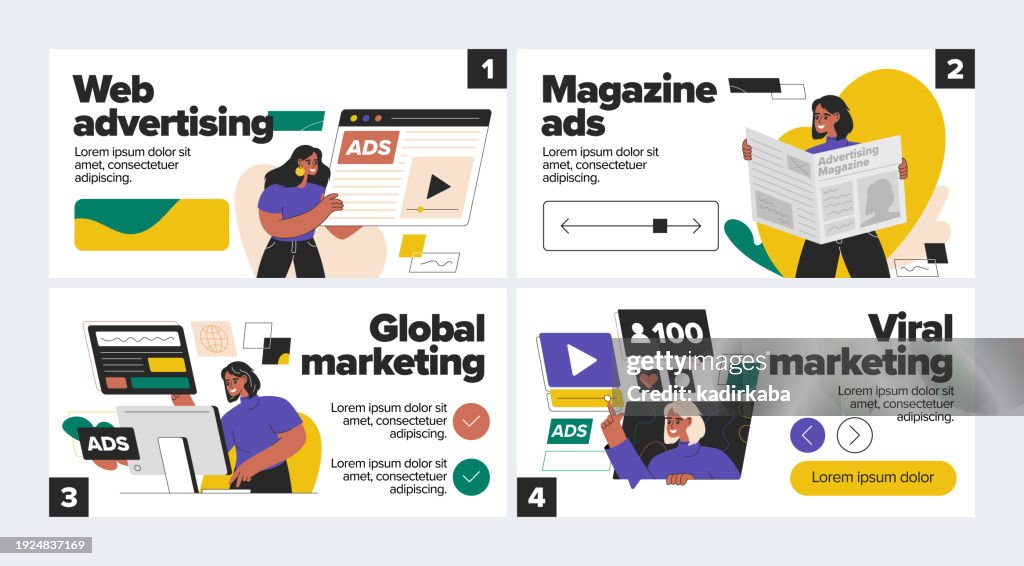Advertising High Resolution Advertising Concept Illustration Advertising Campaigns Flat Vector ...