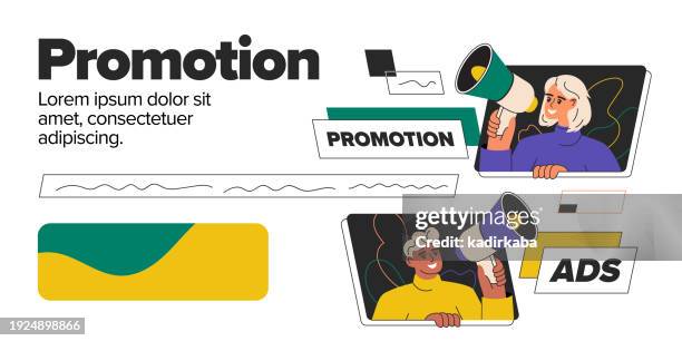 Advertising High Resolution Promotion Concept Illustration Advertising Campaigns Flat Vector ...