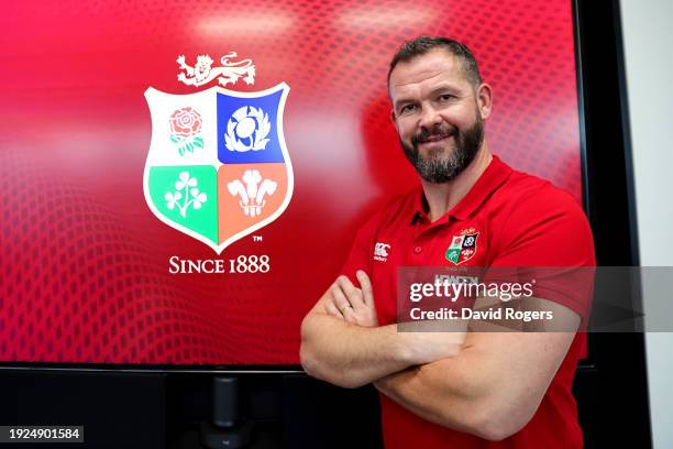 Andy Farrell, Head Coach of British & Irish Lions poses for a photo during the British & Irish Lions Head Coach Announcement for the 2025 Tour to...