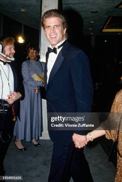 American actor Ted Danson, wearing a tuxedo and bow tie, attends the 44th Golden Globe Awards, held at the Beverly Hilton Hotel in Beverly Hills,...