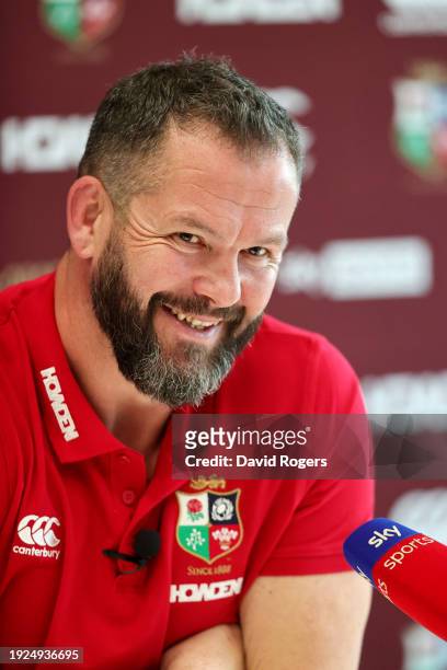 Andy Farrell, Head Coach of British & Irish Lions reacts during the British & Irish Lions Head Coach Announcement for the 2025 Tour to Australia at...