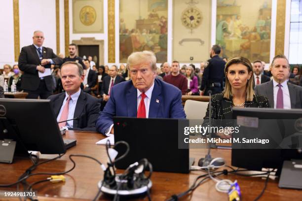 Former U.S. President Donald Trump sits in New York State Supreme Court during his civil fraud trial on January 11, 2024 in New York City. Trump...