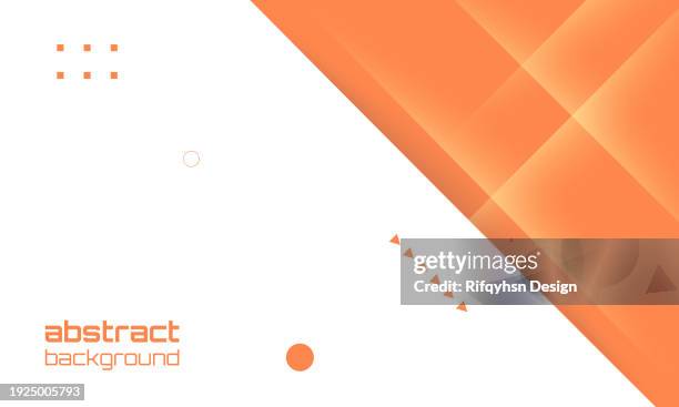 abstract orange and white gradient geometric shape element and blank space design. modern futuristic background - white presentation background stock illustrations