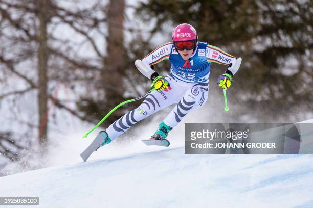 Katrin Hirtl-Stanggassinger of Germany competes in the women's Super G event of the FIS Alpine Skiing World Cup in Altenmarkt-Zauchensee, Austria on...