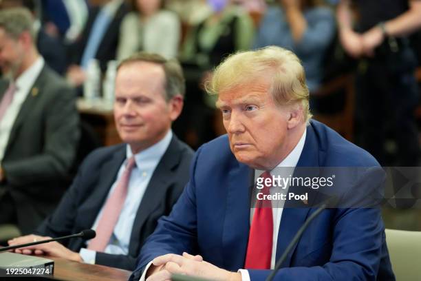 Former U.S. President Donald Trump attends the closing arguments in the Trump Organization civil fraud trial at New York State Supreme Court on...