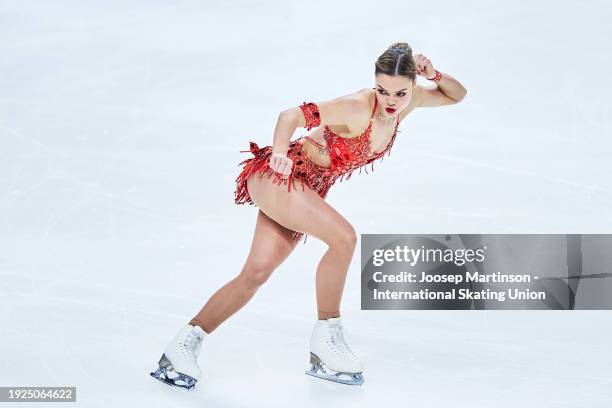 Loena Hendrickx of Belgium competes in the Women's Short Program during the ISU European Figure Skating Championships at Zalgirio Arena on January...