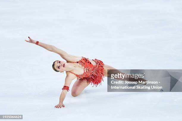 Loena Hendrickx of Belgium competes in the Women's Short Program during the ISU European Figure Skating Championships at Zalgirio Arena on January...