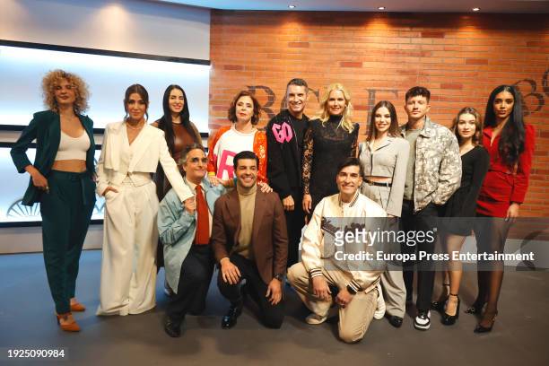 Contestants and presenters pose at the photocall during the presentation of the program 'Dancing with the Stars' on January 11 in Madrid, Spain.