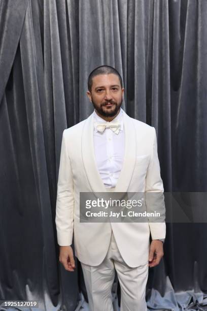 Actor John Magaro is photographed for Los Angeles Times on January 7, 2024 at the 81st Annual Golden Globe Awards held at the Beverly Hilton Hotel in...