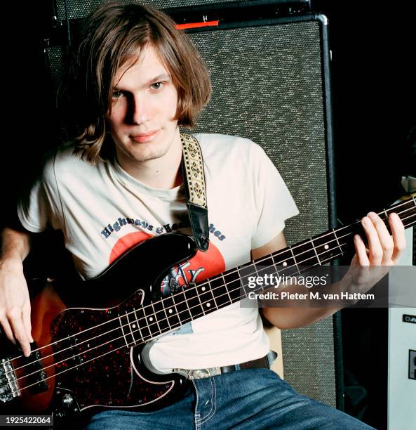 Nikolai Fraiture of The Strokes is photographed for NME magazine on March 30, 2005 in New York City.