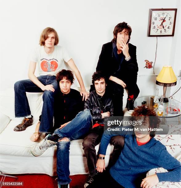 The Strokes are photographed for NME magazine on March 30, 2005 in New York City.