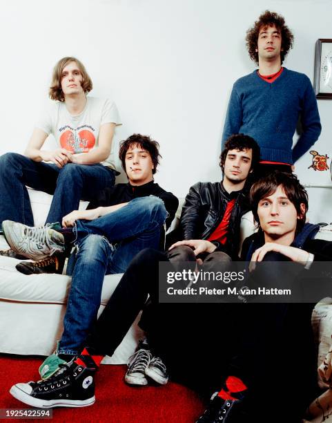 The Strokes are photographed for NME magazine on March 30, 2005 in New York City.