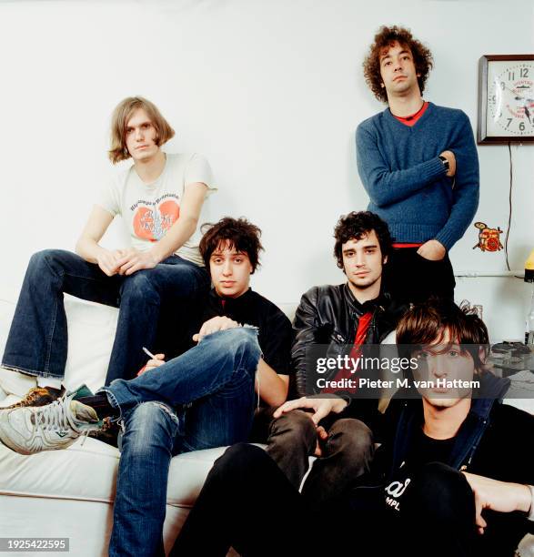 The Strokes are photographed for NME magazine on March 30, 2005 in New York City.