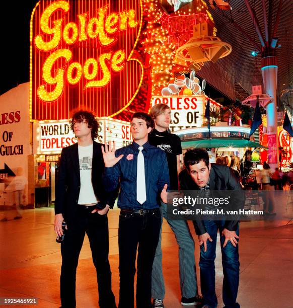 The Killers are photographed for NME magazine on December 3, 2003 in Las Vegas, Nevada.