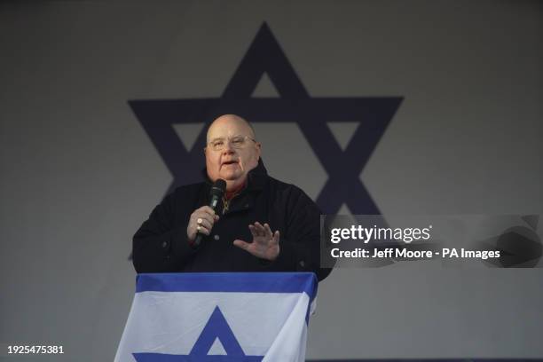 Eric Pickles during a pro-Israel rally in Trafalgar Square, London. Picture date: Sunday January 14, 2024.