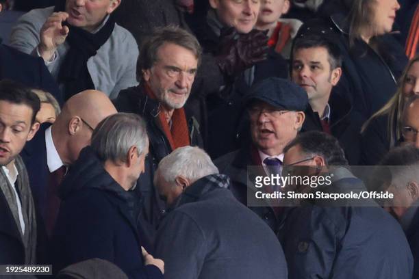 Jim Ratcliffe in conversation with Alex Ferguson during the Premier League match between Manchester United and Tottenham Hotspur at Old Trafford on...