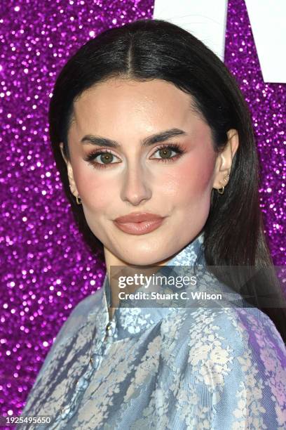 Amber Davies attends the UK Gala Screening of "Mean Girls" at Ham Yard Hotel on January 11, 2024 in London, England.