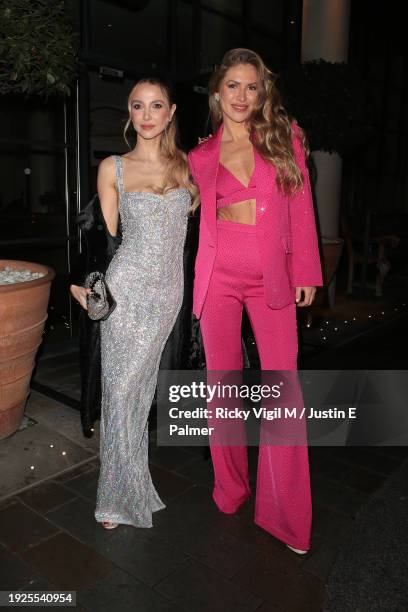 Sophie Hermann and Maja Malnar seen attending the UK Gala Screening of "Mean Girls" at The Ham Yard Hotel on January 11, 2024 in London, England.