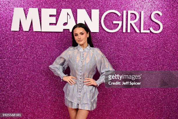 Amber Davies attends the "Mean Girls" UK Gala screening at the Ham Yard Hotel on January 11, 2024 in London, England.