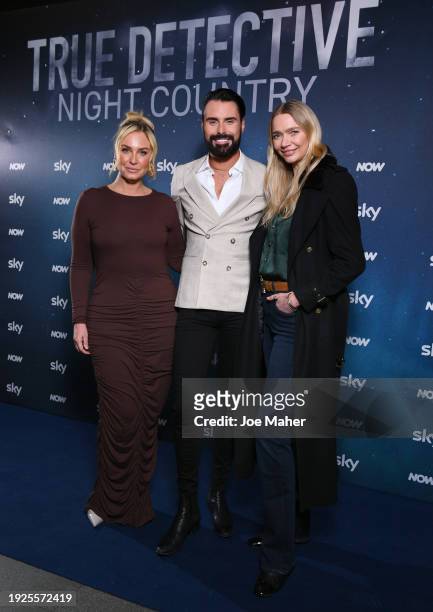 Josie Gibson, Rylan Clark and Jodie Kidd attend the screening of "True Detective: Night Country" Series 4 at Royal Observatory Greenwich on January...