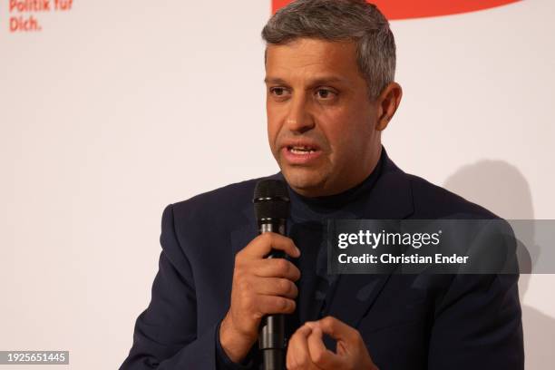 Co-Leader of Berlin's Social Democratic Party , Raed Saleh, officially launches with other leading members of the German Social Democrats the SPD...