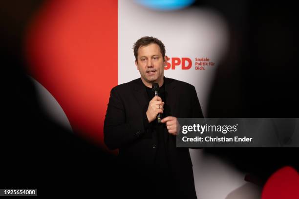 Co-leader of the German Social Democrats , Lars Klingbeil, officially launches with other leading members of the German Social Democrats the SPD...
