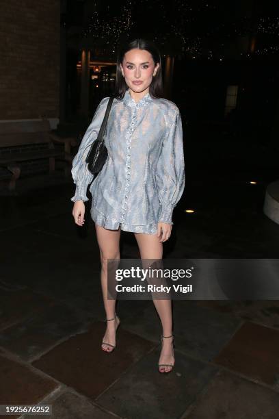 Amber Davies seen attending the UK Gala Screening of "Mean Girls" at The Ham Yard Hotel on January 11, 2024 in London, England.