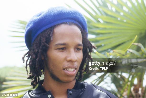 Photo of Jamaican Reggae musician Ziggy Marley at the Montreux Rock Festival, Montreux, Switzerland, May 12, 1988.