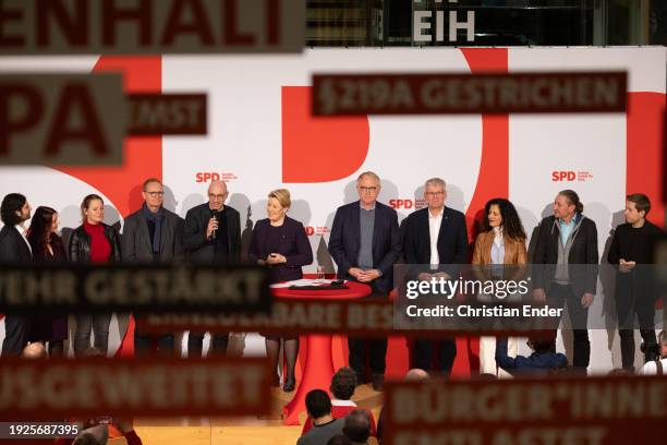Co-Leaders of Berlin's Social Democratic Party , Franziska Giffey launches with other leading members of the German Social Democrats the SPD election...