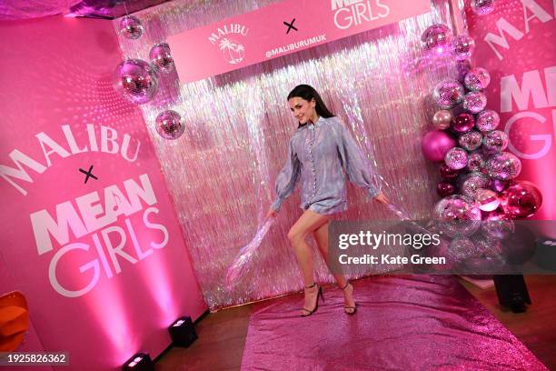 Amber Davies attends the special gala of Mean Girls, in collaboration with Malibu Strawberry on January 11, 2024 in London, England.