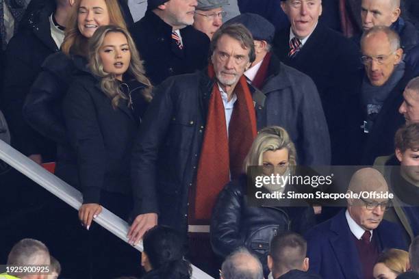 Manchester United shareholder Sir Jim Ratcliffe departs after the Premier League match between Manchester United and Tottenham Hotspur at Old...