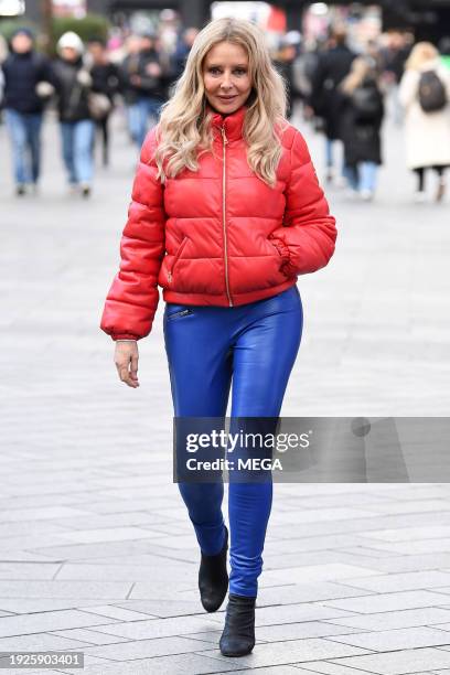 Carol Vorderman arrives for her first show on LBC at Global house on January 14, 2024 in London, United Kingdom.