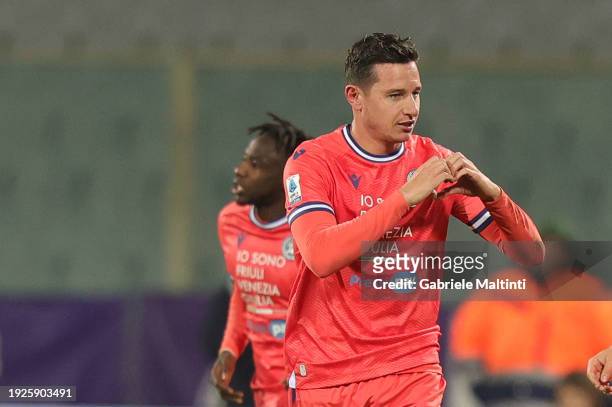 Florian Thauvin of Udinese Calcio celebrates after scoring a goal during the Serie A TIM match between ACF Fiorentina and Udinese Calcio - Serie A...
