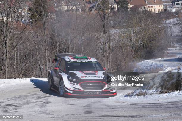 Evans Elfyn and Barritt Daniel are racing in their Ford Fiesta WRC for the M-Sport World Rally Team during one day of the FIA World Rally...