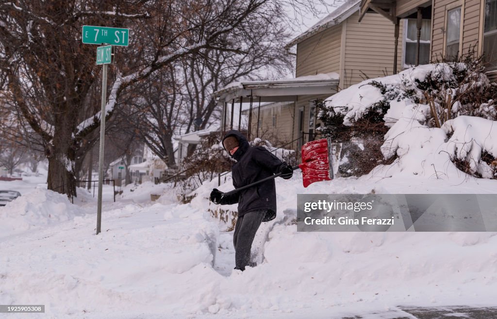 Winter conditions in Atlantic, Iowa