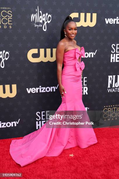 Aja Naomi King at The 29th Critics' Choice Awards held at The Barker Hangar on January 14, 2024 in Santa Monica, California.