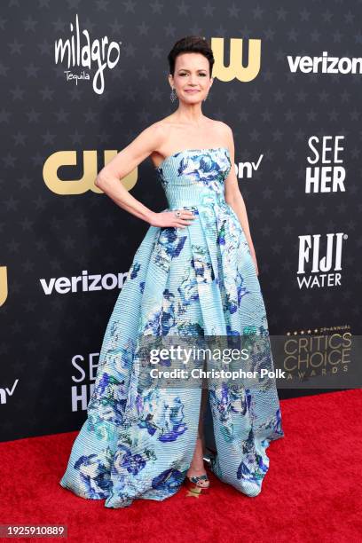 Carla Gugino at The 29th Critics' Choice Awards held at The Barker Hangar on January 14, 2024 in Santa Monica, California.