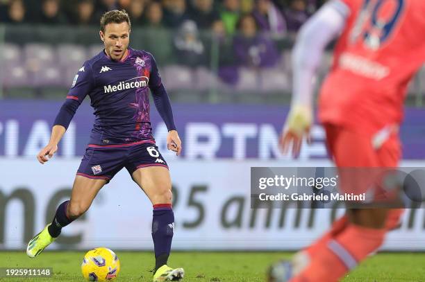 Arthur Melo of ACF Fiorentina in action during the Serie A TIM match between ACF Fiorentina and Udinese Calcio - Serie A TIM at Stadio Artemio...