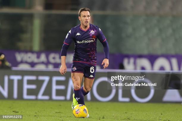 Arthur Melo of ACF Fiorentina in action during the Serie A TIM match between ACF Fiorentina and Udinese Calcio - Serie A TIM at Stadio Artemio...