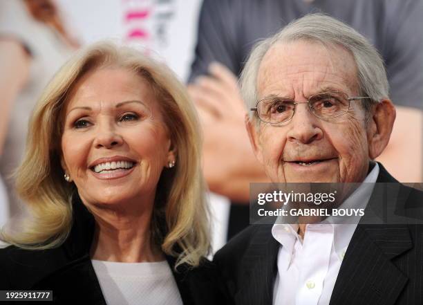 Actor Tom Bosley and his wife actress Patricia Carr arrive at the premiere of "The Back-up Plan" in Westwood, California, on April 21, 2010. AFP...