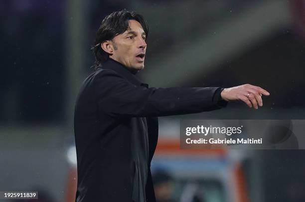 Gabriele Cioffi manager of Udinese Calcio gestures during the Serie A TIM match between ACF Fiorentina and Udinese Calcio - Serie A TIM at Stadio...