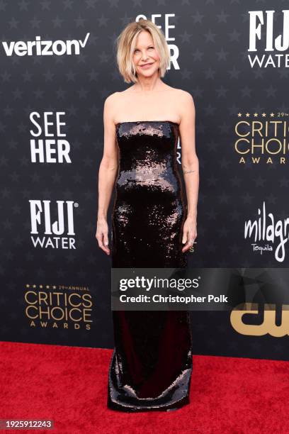 Meg Ryan at The 29th Critics' Choice Awards held at The Barker Hangar on January 14, 2024 in Santa Monica, California.