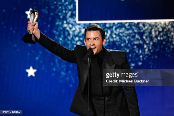 Jonathan Bailey accepts the award for Best Supporting Actor in a Limited Series or Movie made for Television. At The 29th Critics' Choice Awards held...